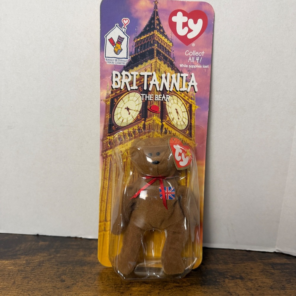 Ty Beanie Baby Brown Britannia The Bear Plush Toy Vintage McDonald's 1997